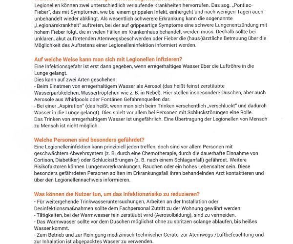 Informationsblatt Legionellen